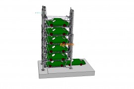 七层垂直循环类机械式停车立体车库设计