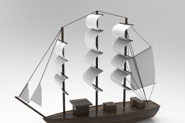 塑胶模具设计:UG三维建模一艘帆船，收藏起来