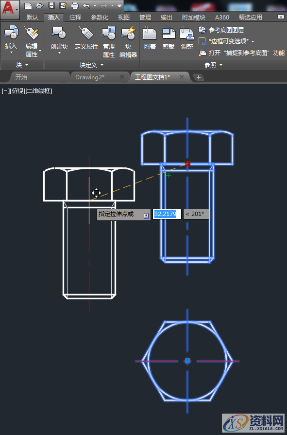 AutoCAD2018基础：创建块,AutoCAD2018基础：创建块,精雕,模具设计,建好,绘图,螺栓,第9张