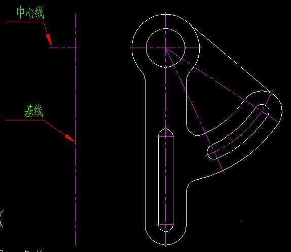 CAD机械制图的一般过程（图文教程）,零件图8.jpg,偏移,工具,零件,基线,基面,第8张