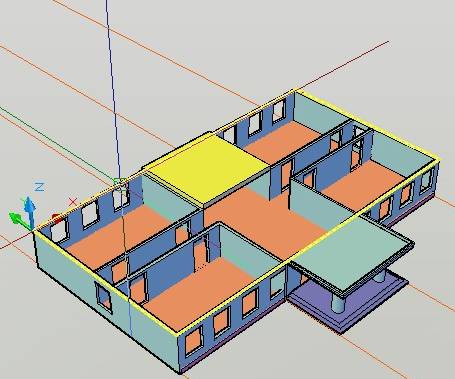 AutoCAD三维建筑模型建模（图文教程）,AutoCAD三维建筑模型建模,下图,矩形,拉伸,命令,门厅,第28张