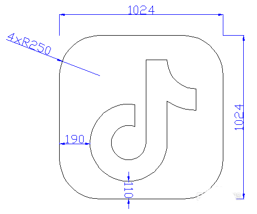 用中望CAD绘制一个抖音logo（图文教程）,用CAD设计一个抖音logo,绘制,教程,一个,第2张