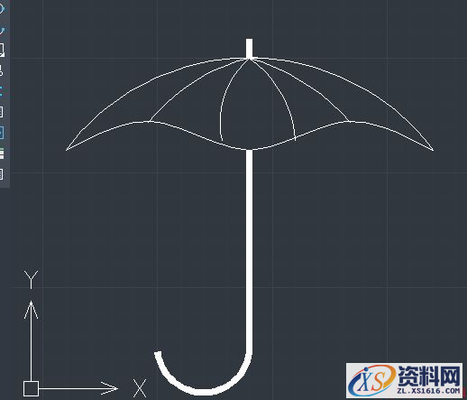 中望CAD绘制雨伞简图（图文教程）,用CAD绘制雨伞的详细教程,绘制,教程,第5张