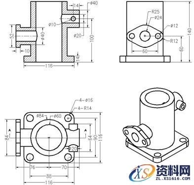 各种CAXA二维截面轮廓的绘制练习图,CAXA练习图,二维,绘制,第18张