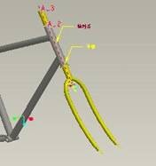 用Pro/E软件设计自行车整个结构流程,Pro/E软件设计自行车,单击,造型,选择,装配,第19张
