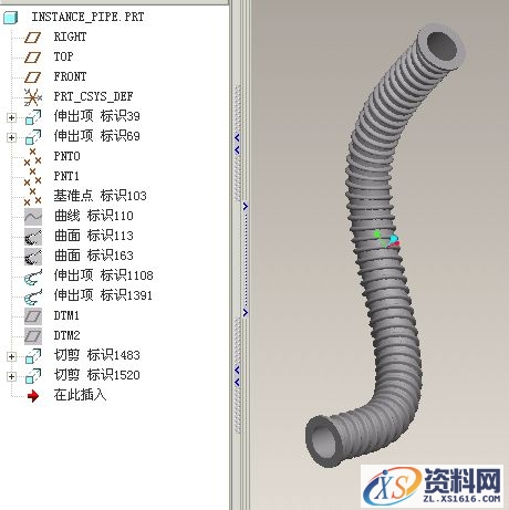 Pro/E管道的做法（图文教程）,生成,曲线,如图,第9张