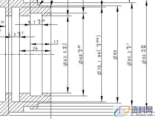 ProE工程图教程-导向套工程图创建案例,标注,公差,选项,对话框,视图,第19张