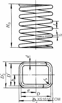 矩形柱螺旋压缩弹簧的几何参数（图文教程）,矩形柱螺旋压缩弹簧的几何参数,矩形,参数,第1张