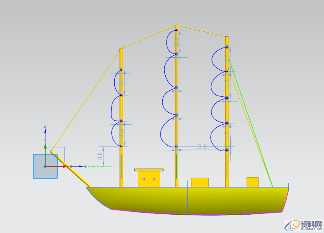塑胶模具设计:UG三维建模一艘帆船，收藏起来,三维,模具设计,建模,塑胶,第22张