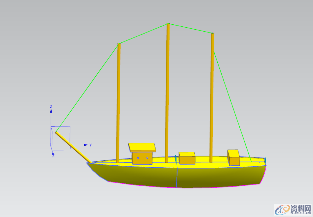 塑胶模具设计:UG三维建模一艘帆船，收藏起来,三维,模具设计,建模,塑胶,第16张