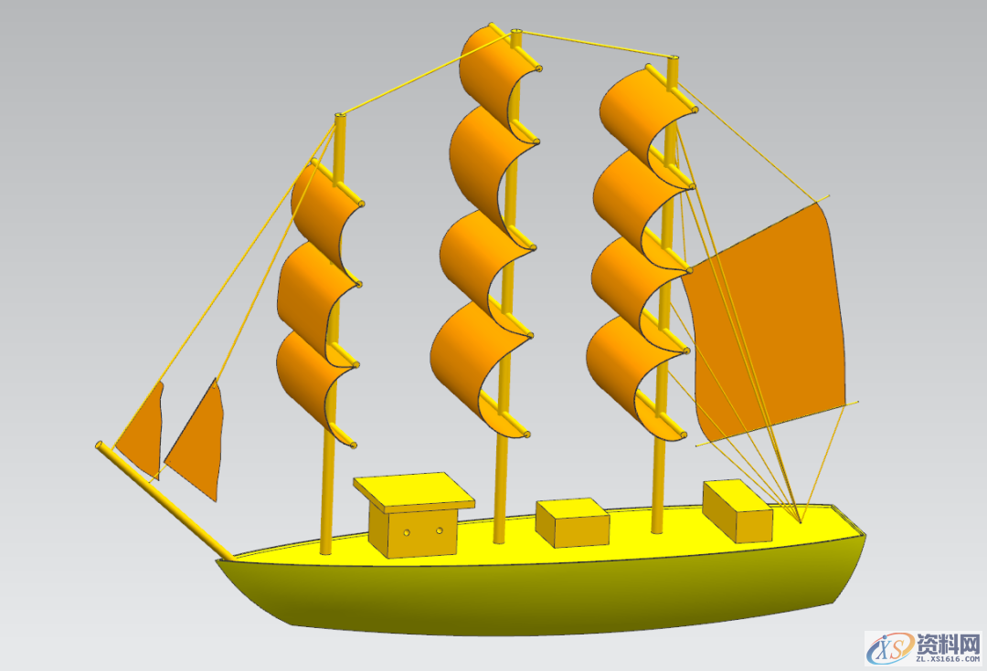 塑胶模具设计:UG三维建模一艘帆船，收藏起来,三维,模具设计,建模,塑胶,第30张