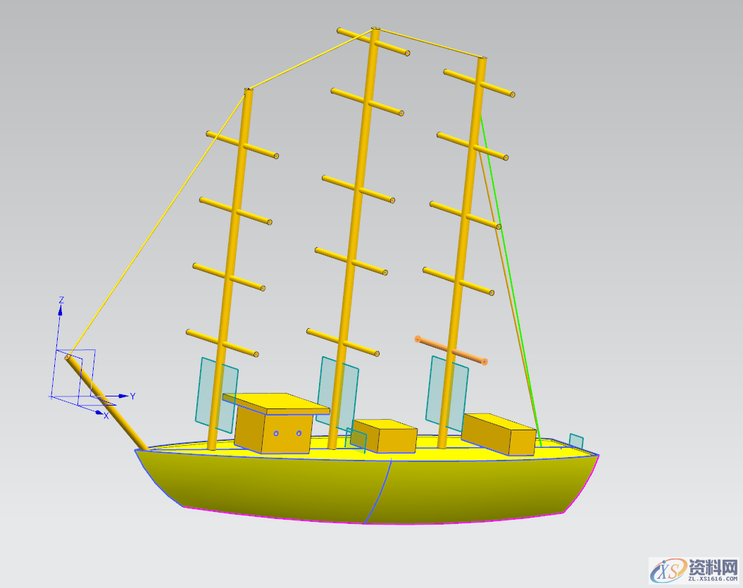 塑胶模具设计:UG三维建模一艘帆船，收藏起来,三维,模具设计,建模,塑胶,第21张