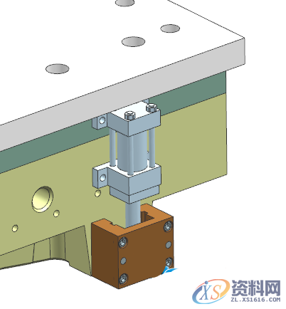 UG塑胶模具设计油缸抽芯的前模滑块机构UG塑胶模具设计油缸抽芯的前模滑块机构,油缸,如图,设计培训,机构,水口,第8张