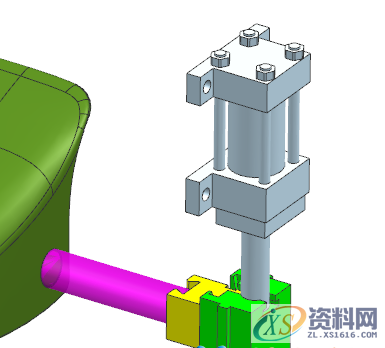 UG塑胶模具设计油缸抽芯的前模滑块机构UG塑胶模具设计油缸抽芯的前模滑块机构,油缸,如图,设计培训,机构,水口,第6张