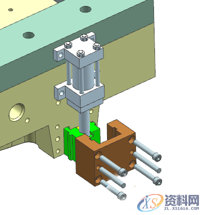 UG塑胶模具设计油缸抽芯的前模滑块机构UG塑胶模具设计油缸抽芯的前模滑块机构,油缸,如图,设计培训,机构,水口,第7张