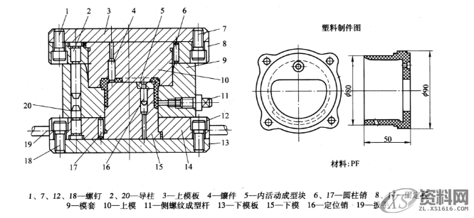 UG NX三个典型注塑模具设计图，举例讲解1、螺旋齿轮注塑模2、废纸篓注塑模　　 3、仪表座压制模,UG NX三个典型注塑模具设计图，举例讲解,第4张