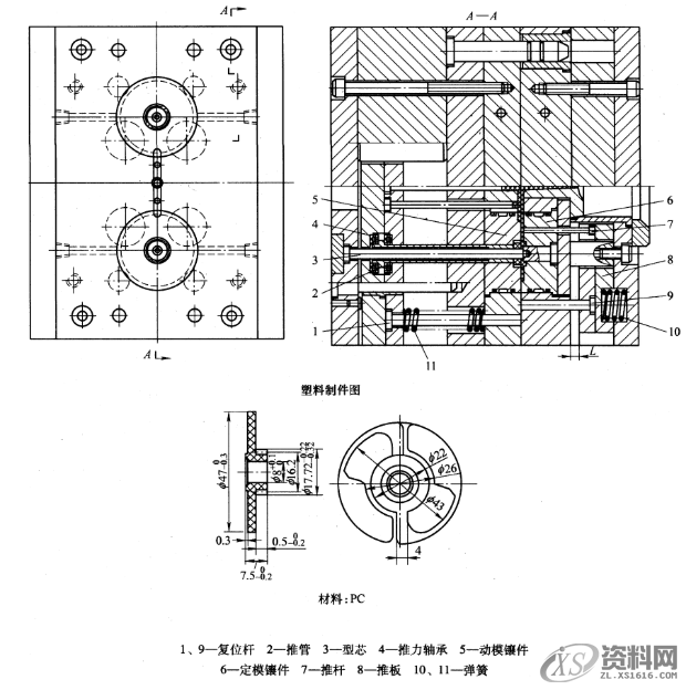 UG NX三个典型注塑模具设计图，举例讲解1、螺旋齿轮注塑模2、废纸篓注塑模　　 3、仪表座压制模,UG NX三个典型注塑模具设计图，举例讲解,第1张