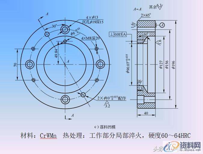 经典冲压模具设计实例讲解，配AutoCAD大图一、冲裁模设计与制造实例1．冲压件工艺性分析2．冲压工艺方案的确定3．主要设计计算4．模具总体设计5．主要零部件设计6．模具总装图二、拉深模设计与制造实例3．主要设计计算4．模具的总体设计5．主要零部件设计,经典冲压模具设计实例讲解，配AutoCAD大图「PPT」,卸料,冲压,模具,设计,零件,第11张