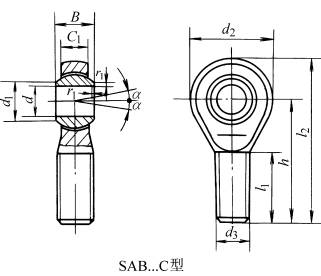 SIB…C、SA…C型杆端关节轴承的结构型式和外形尺寸(图文教程) ...,SIB…C、SA…C型杆端关节轴承的结构型式和外形尺寸,结构,尺寸,最小,第2张