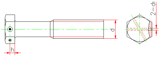 六角头头部带孔螺栓 细杆 B级(GB 32.2-88)(图文教程),六角头头部带孔螺栓_细杆_B级(GB_32.2-88),采用,螺纹,性能,第1张