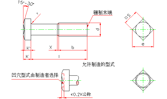 方头螺栓C级(GB 8-88)(图文教程),方头螺栓C级(GB_8-88),采用,螺纹,1.1,第1张