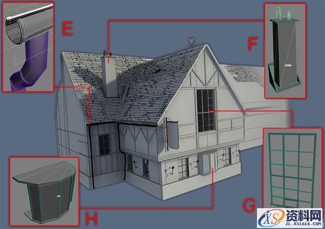3dsMax制作怀旧老屋(图文教程),3dsMax制作怀旧老屋,结构,这个,形状,第4张